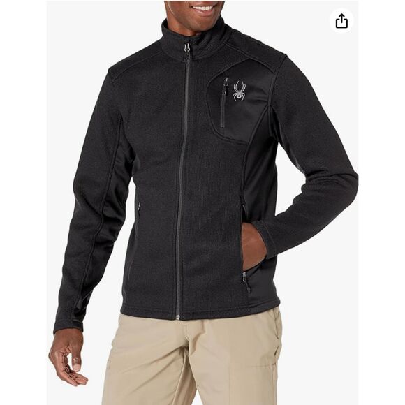 SPYDER Black Bandit Full-Zip Stryke Tactical Fleece Jacket Mens Medium - Picture 1 of 5